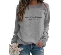 Nurse Sweatshirt Funny Nursing Womens Coffee Scrubs Rubber Gloves Long Sleeve Crewneck Pullover for Nurses