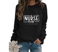 Nurse Sweatshirt Funny Nursing Womens Coffee Scrubs Rubber Gloves Long Sleeve Crewneck Pullover for Nurses