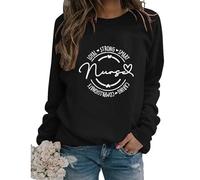 Nurse Sweatshirt Funny Nursing Womens Coffee Scrubs Rubber Gloves Long Sleeve Crewneck Pullover for Nurses