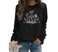 Nurse Sweatshirt Funny Nursing Womens Coffee Scrubs Rubber Gloves Long Sleeve Crewneck Pullover for Nurses