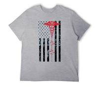 Nurse Thin Red Line Graphic Tee - Support Emergency Workers, camisa para hombre, Estilo gris, 5XL