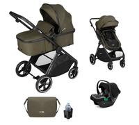 Nurse Wander C Trio Carrito de Bebé 3 en 1, Capazo Convertible en Hamaca y Silla de Coche i-Size, Plegado Compacto, con Accesorios, Verde
