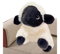 Nursery Sheep Doll, de dibujos animados, 7,09 x 5,91 x 9,06 pulgadas, diseño de animales, realista, color negro con agarre, regalo accesorio para niños y apartamentos en casa