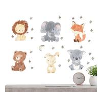 Nursery Stickers, PVC Self Adhesive Animal Decals, Waterproof Cartoon Stickers for Room Decor, 6pcs Switch Decal for Refrigerator, Furniture, Mirror,
