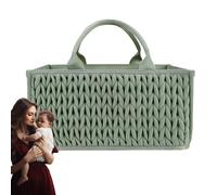 Nursery Storage Bin, Baby Clothes Container, 36x23x17cm/14.17x9.06x6.69 Inches Diaper Caddy Basket, Built-In Handles, Multi-Pocket Organizer, Neutral Color