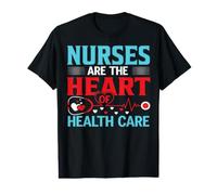 Nurses Are The Heart Health Care Funny Nursing Nurse Camiseta gráfica económica