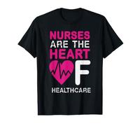 Nurses Are The Heart of Healthcare Funny Nursing Nurse Camiseta gráfica económica