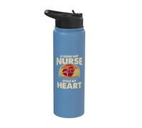 Nurses Couple Gift Super Hot Nurse Stole My Heart Valentines Stainless Steel Insulated Water Bottle