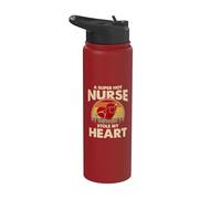 Nurses Couple Gift Super Hot Nurse Stole My Heart Valentines Stainless Steel Insulated Water Bottle