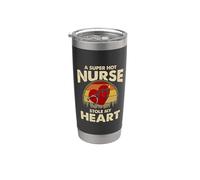 Nurses Couple Gift Super Hot Nurse Stole My Heart Valentines Vaso térmico de acero inoxidable de doble pared