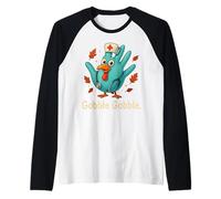 Nurses ER ICU RN Fall Autumn Thanksgiving Turkey Gobble Camiseta Manga Raglan