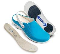 Nursing Care Zuecos de Piel Wash'Go Berlín (Azul Cielo con Tira, Numeric_38)