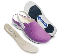 Nursing Care Zuecos de Piel Wash'Go Berlín (Morado con Tira, Numeric_40)