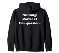 Nursing: Coffee & Compassion Heroes Care Funny Sudadera con Capucha
