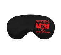 Nursing is A Work of Heart Máscara suave para dormir con correa ajustable, máscara para ojos, bloquea la luz para mujeres y hombres
