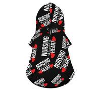 Nursing is A Work of Heart2 Sudadera con capucha para perros Ropa de lujo para perros Chaqueta de invierno para perros Ropa para mascotas Sudadera con capucha Bulldog francés Teddy Pug Ropa para cacho