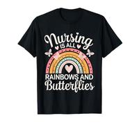 Nursing Is All Rainbows And Butterflies Médico - Camiseta