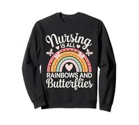 Nursing Is All Rainbows And Butterflies Médico - Sudadera