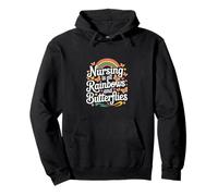 Nursing Is All Rainbows And Butterflies Médico -- Sudadera con Capucha