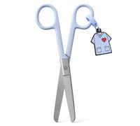 Nursing Life - Tijeras Enfermera Punta Roma | Ideal para Porta tijeras Enfermera en Apuros, Punta Redonda Profesional, Primeros Auxilios (Azul)
