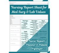 Nursing Report Sheet for Med Surg & Lab Values - Nurse Report Planner & Patient Organizer: Clinical Notes Template for RN, LPN, and Nursing Students | Hospital Shift Report Notebook