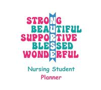 Nursing Student Planner | Notebook for Nursing Students | Plan Your Semester: Pink and Teal Text