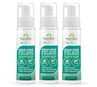 Nurture Valley Champú y Gel de Baño Sin Aclarado | Espuma Limpiadora para Cabello y Cuerpo Completo de Grado Hospitalario Sin Agua O Enjuague con Aloe Vera - No Alergénico - 3 Botellas