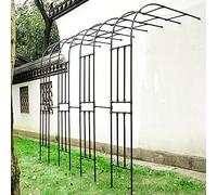 NURUGURE Arco de jardín de Medio Arco de Metal, Enrejado para Patio, césped, Patio, 180 cm, Tubo de Acero de Resina Blanca
