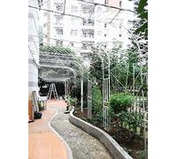 NURUGURE Arco de jardín de Medio Arco de Metal, Enrejado para Patio, césped, Patio, 180 cm, Tubo de Acero de Resina Blanca