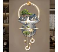NURUGURE Arte de Pared LED de Porcelana de Cristal de Estilo Tradicional Chino para decoración de Sala de Estar y Entrada