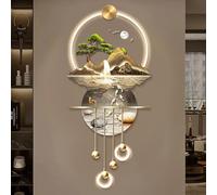 NURUGURE Arte de Pared LED de Porcelana de Cristal de Estilo Tradicional Chino para decoración de Sala de Estar y Entrada