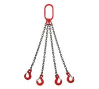 NURUGURE Eslinga de Cadena de Acero G80 MN de Calidad Industrial con Ganchos de Bloqueo, Carga máxima de 3 toneladas para montacargas y grúas, Longitud de 1 m (3,3 pies) con 4 Ganchos.