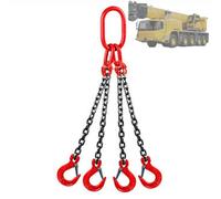 NURUGURE Eslinga de elevación de Acero al manganeso de aleación G80 de 1/4 de Pulgada - Calidad Industrial - 2 toneladas para montacargas y grúas - Longitud 1,5 m (4,9 pies) con 4 Ganchos