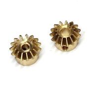 NURUGURE Juego de 2 Engranajes cónicos de latón de 15 Dientes, módulo 0,8, 1:1, con Orificio de 3 mm, 4 mm, 5 mm, 6 mm y 6,35 mm, con Tornillo de fijación M3.