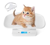 Nuscen Digital Pet Scale, 15KG Kitchen Food Scale, Báscula Digital para Mascota,con cinta métrica, unidad g/ml/oz/lb.oz conversión, para gatos recién nacidos, perros, hámsters precisión en ± 1 gramo