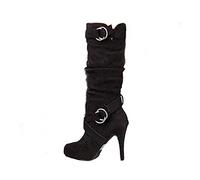 NUSGEAR 2021 Botas de tacon alto Mujer Fiesta Zapatos Ante Otoño Invierno Botas de Nieve Cómodos Botines Moda Delgado Botas altas Tacon Tobillo caliente Botas de Agua terciopelo fino Mujer