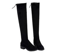 NUSGEAR 2021 Botas de tacon bajo Mujer Fiesta Zapatos Mujer Otoño Invierno Botas de Nieve Cómodos Botines Moda Faux Delgado Botas altas Tacon Tobillo caliente Botas de Agua terciopelo fino Mujer