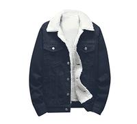 NUSGEAR 2022 Abrigo Hombre Invierno, Chaqueta vaquera Moda Casual Capa de los Hombres Forro polar Slim Fit Espesar caliente Chaqueta de Solapa Cardigan Talla grande Botones Cuello de pie outwear Tops