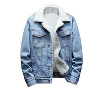NUSGEAR 2022 Abrigo Hombre Invierno, Chaqueta vaquera Moda Casual Capa de los Hombres Forro polar Slim Fit Espesar caliente Chaqueta de Solapa Cardigan Talla grande Botones Cuello de pie outwear Tops