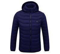 NUSGEAR 2022 Chaqueta Calefactable para Hombre Mujer Chaqueta Impermeable Temperatura Ajustable Chaquetas con Capucha Abrigo calefactora 8 Almohadillas Térmicas Invierno Cazadora Térmica Talla grande
