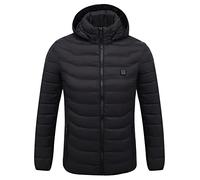 NUSGEAR 2022 Chaqueta Calefactable para Hombre Mujer Chaqueta Impermeable Temperatura Ajustable Chaquetas con Capucha Abrigo calefactora 8 Almohadillas Térmicas Invierno Cazadora Térmica Talla grande