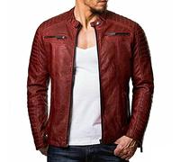 NUSGEAR 2022 Hombres Chaqueta de Cuero,Invierno otoño Cuero de la Piel PU Chaqueta de béisbol Abrigo de Pieles Impermeable a Prueba de Viento Ropa de moto Chaqueta Talla grande caliente Chaqueta