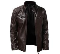 NUSGEAR 2022 Hombres Chaqueta de Cuero,Invierno otoño Cuero de la Piel PU Chaqueta de béisbol Abrigo de Pieles Impermeable a Prueba de Viento Ropa de moto Slim Fit caliente Talla grande Chaqueta