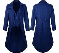NUSGEAR 2023 Abrigo Hombre otoño Invierno Esmoquin Vintage Retro Abrigo largo medieval Chaqueta Steampunk Elegant gótico Disfraces Blazer Traje victoriana carnaval cosplay Halloween Parka Rojo