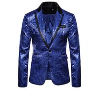 NUSGEAR 2023 Blazer hombre Traje lentejuelas Chaqueta Abrigo otoño invierno Botones Fiesta Elegant Manga Larga Casual Moda Original Blazer Slim fit Clásica Rompevientos Club Cómodo Outwear parka