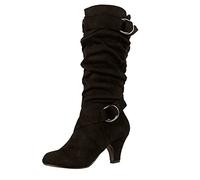 NUSGEAR 2023 Botas altas Mujer, Moda Botas hasta la Rodilla Holgadas Otoño Invierno Elegante Botas de tacón alto Botas de Jinete Fiesta Antideslizante Casual Cómoda caliente Zapatos