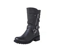NUSGEAR 2023 Botas altas Mujer nieve tacón alto Botas hasta la Rodilla Holgadas invierno Elegantes botas de equitación Botas Vintage Largas Botas de Jinete Casual Moda Roma Fiesta Cómoda Zapatos