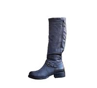 NUSGEAR 2023 Botas altas para Mujer, botas planas Botas por encima de la rodilla Muslo Invierno Otoño Botas de Jinete Botas de tacón bajo Vintage Botas de nieve Moda Casual Fiesta Cómoda Zapatos