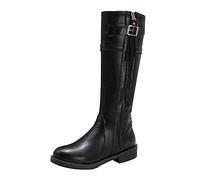 NUSGEAR 2023 Botas altas para Mujer, clásicas Botas por encima de la rodilla Muslo Invierno Elegante Elástico PU Botas de tacón alto Vintage Botas de Jinete Casual Moda Fiesta club Cómoda Zapatos