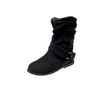 NUSGEAR 2023 Botines Ante Mujer Zapatos Botas planas Moda Casual Otoño Invierno clásico Comodos Elegante Botas de Nieve Antideslizante caliente Boots cremallera vintage fiesta Zapatos